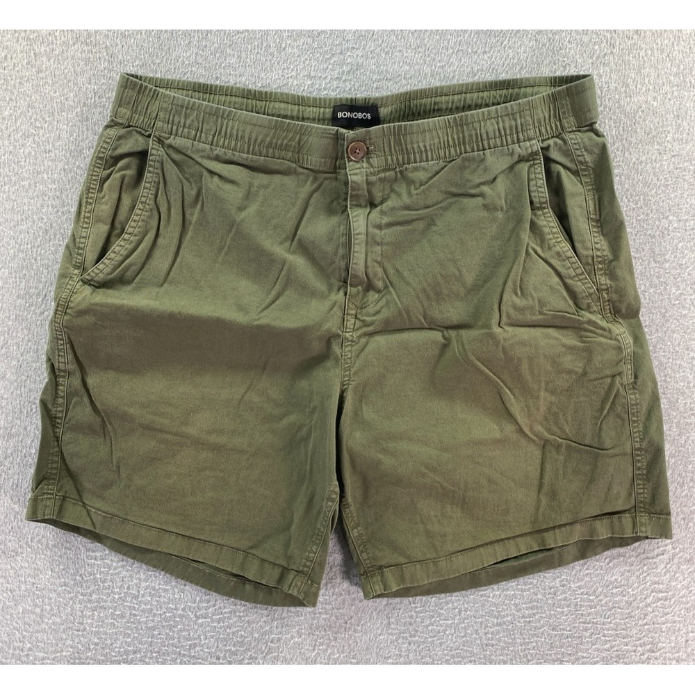 Bonobos Men's Large Army Green Stretch Chino Stretch Shorts Casual Summer Preppy